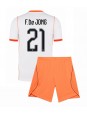 Nederländerna Frenkie de Jong #21 Replika Borta Kläder Barn VM 2026 Kortärmad (+ byxor)